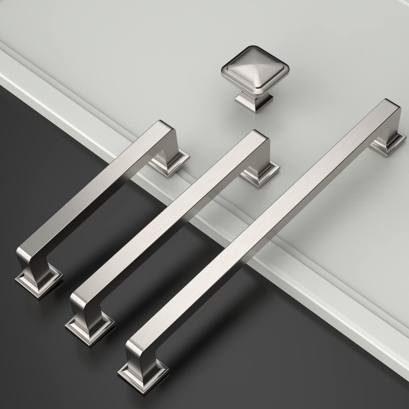 Amerdeco 6 Pack Brushed Satin Nickel Cabinet Pulls 5 Inch(128MM)