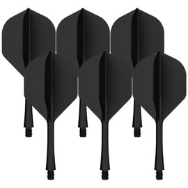 WUSJCOF Fusion Flights Stable Darts Accessories Dart Flyer with Integrated Dart Shafts and Fixed Flights Plastic Shaft Flight System (Black) Pack of 6