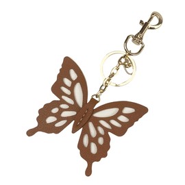 Leanoria Leather Keychain Charm for Purse Cute Keyring Pendant Accessories for Women Bag-Butterfly Brown