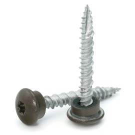 Low Profile Mechanical Galvanized Roofing Screws Bronze Finish - #10 x 2" Qty 250