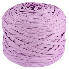 400g T-Shirt Yarn Elastic Fabric Crochet Cloth Yarn for DIY Knitting, 130 Yards Spaghetti Yarn Thick Knitting Yarn for Hand DIY Bag Basket Cushion Crocheting Projects,Home Decor（Purple）