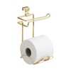 iDesign Tank Paper Holder with Storage-Gold Toilet Tissue Reserve
