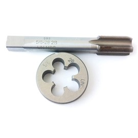 HUAZHICHUN 1PC 5/8-28 UNS Tap + 1PC 5/8-28 UNS Die, HSS Tap and Die Set Right Hand Tap