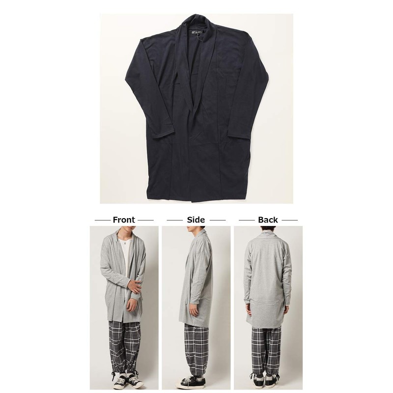 ARCADE Long Knitted Cardigan, Men's, Cotton - blk