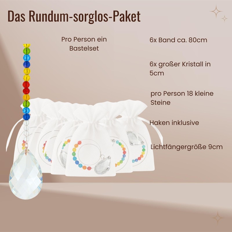 MilaBoo® Sonnenfänger Kristall Bastelset – DIY Suncatcher 6er Set oder