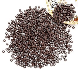 1000pcs 3mm Nano Ring Beads for Hair Extensions – Ultra Small Silicone Lined Micro Link Beads for Very Thin Hair, Kids – Invisible Fit, Easy to Hide, Reusable (Light Brown)