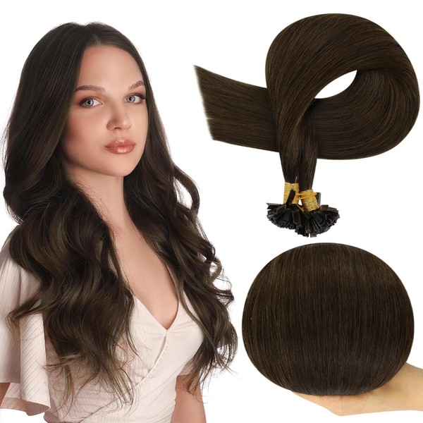 Full Shine Ktip Hair Extensions Real Human Hair 16 Inch