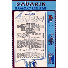 SAVARIN LONG ISLAND PENN STA RAILROAD TRAIN  MENU 8.5x11 GLOSSY REPRINT VINTAGE