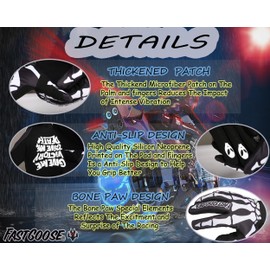 FASTGOOSE Skeleton-Paw Motorcycle Gloves for Men&Women,Cycling Glove Breathable Dirtbike Glove for ATV MTB Motocross Racing (Black, Small)