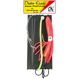 Dieter Eisele Length System 1.2 mm 10/0 + Drilling 8/0 -10 cm Octopus Pink Leader for Ling Sea Fishing in Norway Iceland and Denmark