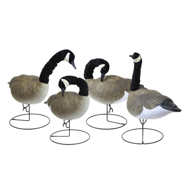 FLEXFLITE DECOYS Goose 4 Pack, Flexible Neck, Unlimited Head Positions, Feather Tracking Paint, Removable Flocked Neck Sleeve, Machine Washable