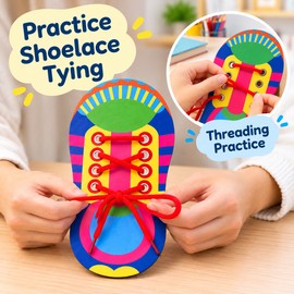 Shoelace Tying Practice Toy for Learning – Threading Activity for Fine Motor Skill Practice and Hands-On Learning