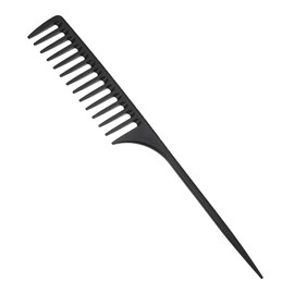 VOCOSTE Wide Tooth Slat Tail Comb Plastic Long Tail Comb for Wet Hair Parting Comb Tip Tail Comb 1pcs Black
