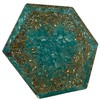 CHONIT Orgonite Pyramid Turquoise Hexagonal Protection Small with Rock Crystal