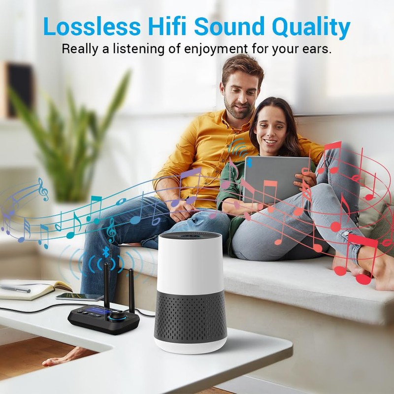 Ainostone Bluetooth Transmitter Receiver 3-in-1 Bluetooth 5.3 Audio Adapter for