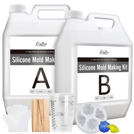 Silicone Molds Making Kit - 2.4 Gallon Translucent 15A Liquid Silicone Rubber for Mold Making - 1:1 Mixing Ratio Fast Curing Molds Making Silicone for Resin Molds, Casting, Candle Mold, DIY Crafts