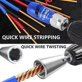 Wire Stripper for Drill, Wire Stripper and Twister, Quickly Drill Wire Stripping and Twisting Tool, Professional Electrician Tool Set