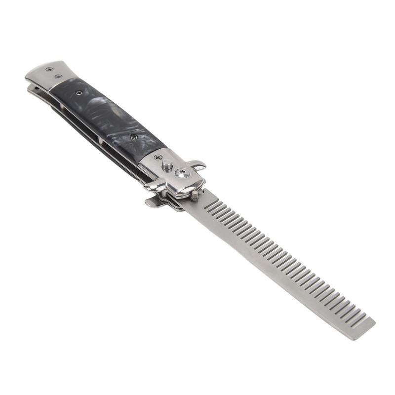 Switchblade Comb Men Automatic Push Button Foldable Pocket Oil Hair