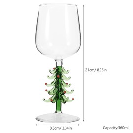 Luxshiny 3 pieces 360ml Christmas Tree Xmas Wine Glass Stem Wine Glasses elegant Wine Goblet Wine Glass Wine Christmas Tree Goblet
