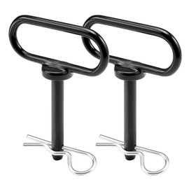 CZC AUTO 2 Pack Hitch Pin 1/2 x 3 Inch Lawn Mower Trailer Hitch Pins, Trailer Gate Pins for Simple One Handed Hook On & Off - Securely Hitch Lawn & Tow Behind Attachments, Black