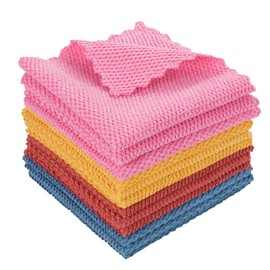 XIEJINJIA Microfiber Cleaning Cloths Softer Highly Absorbent,Reusable and Lint Free Dish Cloths,Dust Removal Cleaning Rags for House,Kitchen,Car,Window Pack of 12