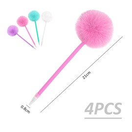 NyxSeat 4 Plush Ballpoint Pens, Candy Color Neutral Pen, Cute Creative Writing Pen, Fur Ballpoint Pen, Office and School Supplies, Graduation Gift for Girls