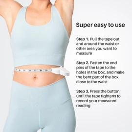 NAAN Body Measure Tape 60in (150cm), Lock Pin and Push-Button Retract, Ergnomic and Portable Design, 1 x 60in Mini Retractable Tape Measure White