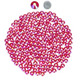 Rhinestones Flatback Rhinestones Hotfix Rhinestones Glass Round Crystals Gems for Crafts Clothes Shoes Bag DIY Decoration Light Siam AB (SS10/2.8MM/1440pcs)