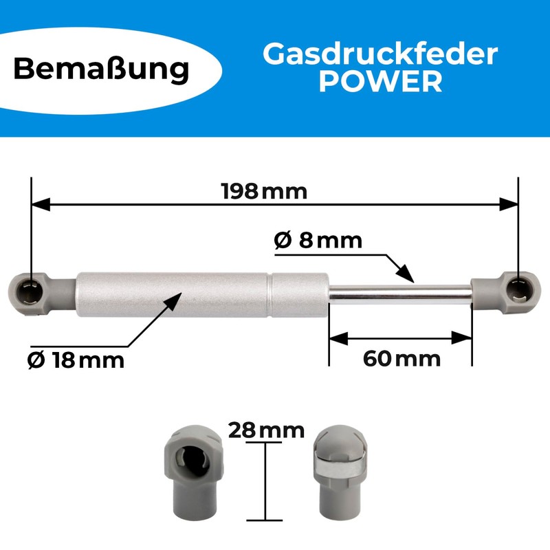 Stahlia Gas Strut 320N Replacement for Lift-O-Mat Compression Spring Flap