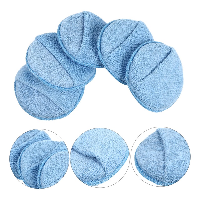 ORFOFE 5pcs Microfiber Waxing Sponge Pads Soft Buffing Pads for