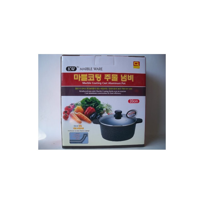 Ceramic Marble Coated Cast Aluminium 2.5 qt. Stockpot Non Stick