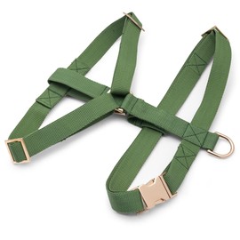 Bark Duke Indestructible Dog Harness, Ergonomic Customizable Sizing, No Pull, No Escape, Front + Back Leash Clip, Metal Buckle and Adjusters (Emerald Green Color, Large)