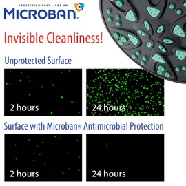 AquaDance Antimicrobial – Anti-Clog High-Pressure 6-Setting Hand Shower with Microban Nozzle Protection from Growth of Mold, Mildew & Bacteria for Stronger Shower! 3 Jet Color Choices – 4" Coral Green