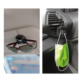 Hypersonic 2-Pack Sunglass Holder for Car Sun Visor, Air Vent Eyeglass Holder Clip Universal Durable Glasses Mount Car Mask Hanger Hook