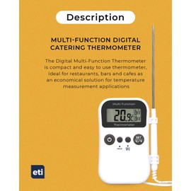 Multi-function digital catering thermometer with probe