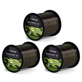 Tandem Baits 3-Pack Balistic MF Fishing Line for Fishing Rod, Fishing Accessories, Carp Rod, Bushy Camouflage, Nylon Line for Large Fishing, Carp Accessories, Professionals & Hobby Anglers, 6 m / 3 mm