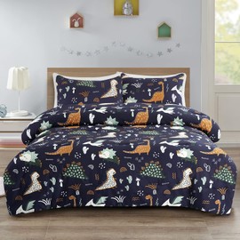 HollyHOME 3 Piece Full Size Bedding Comforter Sets for Boys, Cute Dinosaur Bedding Set, 76”x 86”