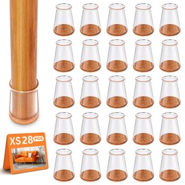 28Pcs Chair Leg Floor Protectors for Hardwood Floors Silicone Caps Felt Furniture Pads Covers Clear Chair Sliders, Protect The Floor from Scratches(Fit:0.5"-0.89")