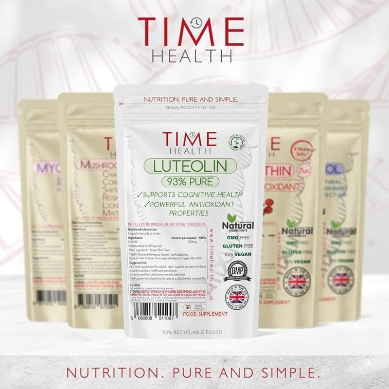 Time Health Luteolin - Standardised to 93% Purity - 60