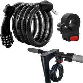 E Scooter Lock,Bike Lock Combination Lock Cable Compatible for Xiaomi M365/Max/GXL/Ninebot/Segway/Moto/Bicycle Locks 4ft Long/0.472In Scooter Anti-Theft Ideal 4-Digit/12 Metal Cables Locks