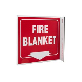 Zing Green Products 2555 Recycled Plastic "Fire Blanket" Safety L Sign, 7" Length, 7" Width, 2.5" Height