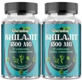 Shilajit Sea Moss and Ashwagandha Gummies 1500mg Per Serving, Enriched with 60% Fulvic Acid & 85+ Trace Minerals, High Strength Complex for Energy, More Convenient Than Resin (60 Count (Pack of 2))