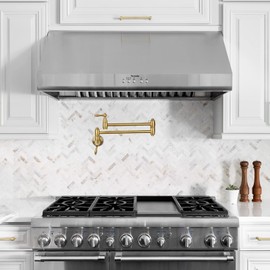 Akicon Pot Filler Kitchen Faucet Wall-Mounted (Brushed Gold)