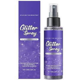 Body Glitter, Face Glitter Spray, Glitter Spray for Hair and Body, Body & Hair Glitter Spray Long-Lasting Shimmer Suitable Festivals Clothes, Raves, Anime Cosplay, Stage, Makeup Prom