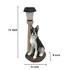 Solar Dog Garden Statues with Lantern, Resin Boston Terrier Sculpture
