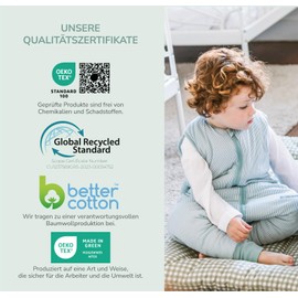 molis&co Baby Sleeping Bag with Feet, 2.5 TOG, All-Year Sleeping Bag, Baby Sleeping Bag with Legs, 100% Cotton (Oeko-Tex 100), Premium Quality Winter Sleeping Bag, Blue Surf (70 cm)