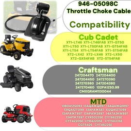 QMTCYXGS New Upgraded 946-05098c Throttle Choke Cable for Cub Cadet Xt1 Lt50 Lt46 Gt50 Gt54 Xt2 Lx46 Lx50 Craftsman MTD Riding Mower, 746-05098c Control Wire Mower Accessories 946-05098a 946-05098b
