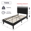 VECELO Twin Size Platform Bed Frame with Adjustable Upholstered Headboard,