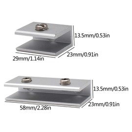 RoadLoo Glass Holder, Pack of 12 Glass Clamps, Aluminium Glass Holder, Stainless Steel, Adjustable Shelf Bracket, Glass Bracket for 6-8 mm Thick Glass and Acrylic Glass, Flat Back Balustrade Stairs