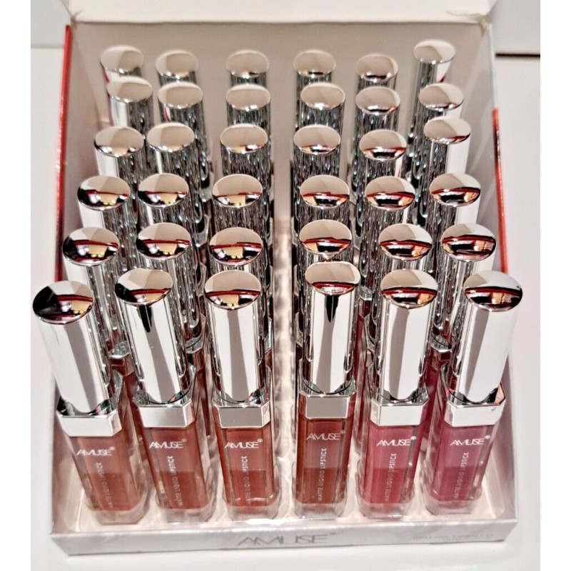 Amuse 2041-D Wholesale Matte Liquid Lip Gloss. 3 Set of